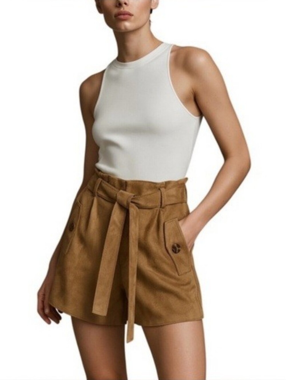 Banana Republic Suede Belted Shorts